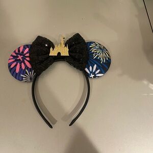 Black and Gold Castle Mouse Ears Headband